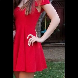 Cute Red off the shoulder dress